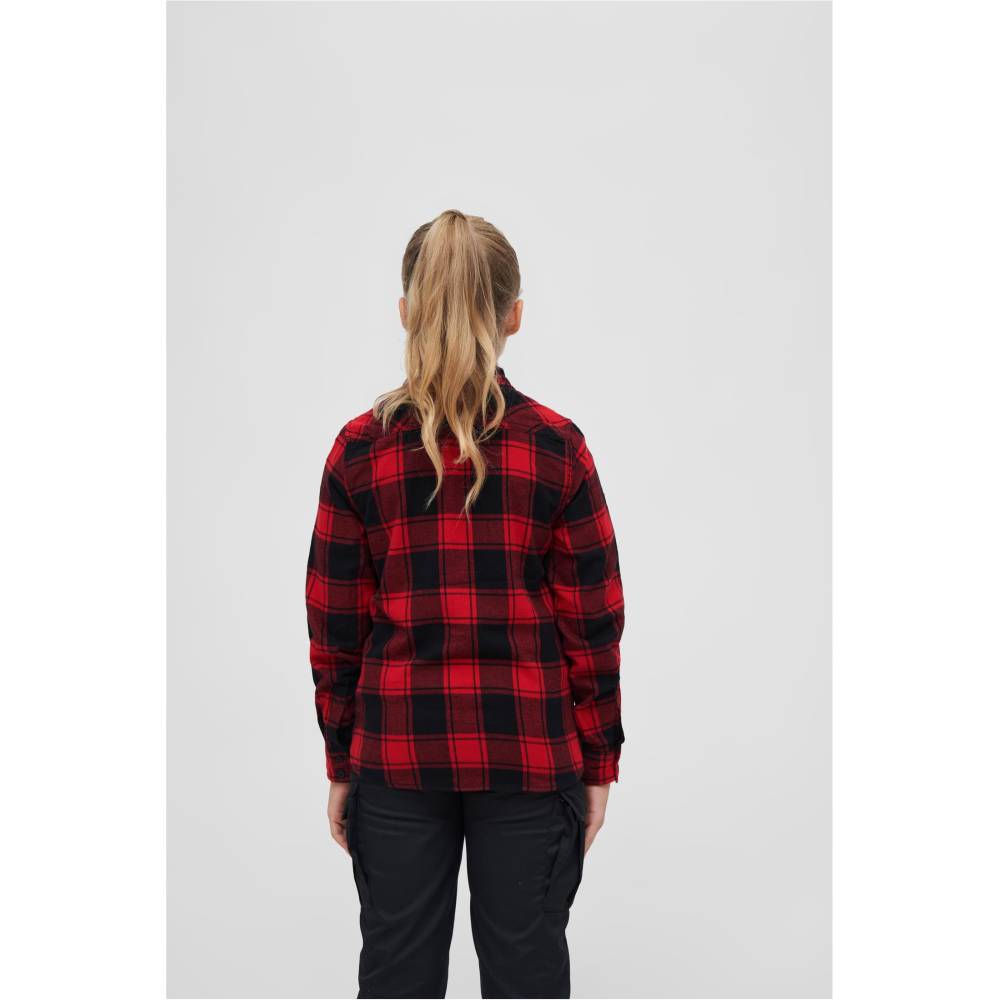 Brandit - Checkshirt Langarmshirt fÃ¼r kinder - Rot/Schwarz